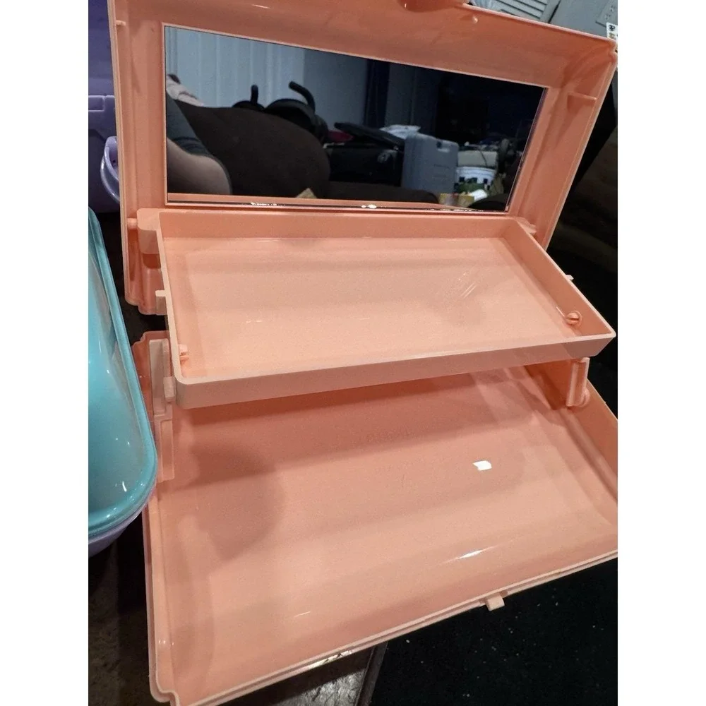 Caboodles 3 Cases Lavender Purple & Mint Green Makeup Organizer Vintage Set Of 3 - Picture 7 of 15